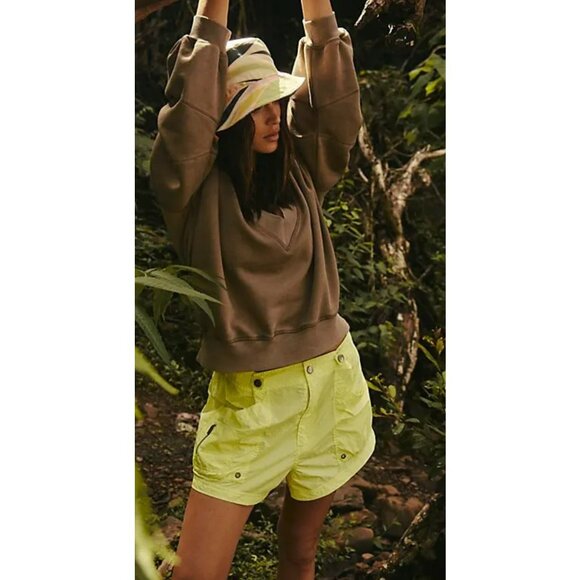 Free People New heights shorts in sour citrus yellow Size Small NWT - Picture 1 of 10